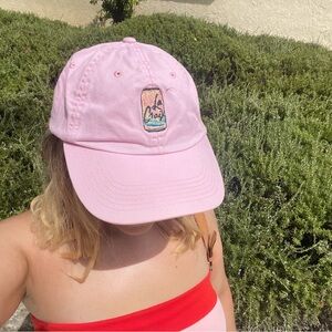 Pink Baseball Cap with Embroidered Patch